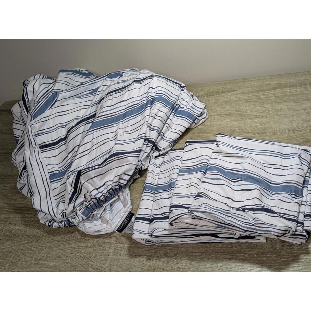 London Fog Striped Bed full Sheet Set
